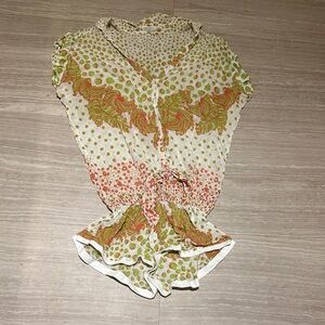 Poupette St Barth Martini Green Pattern Romper